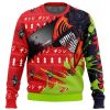 Hybrid Form Denji CM Ugly Christmas Sweater FRONT mockup - Chainsaw Man Merchandise